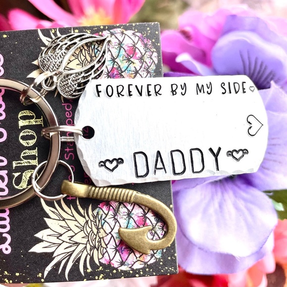 Forever by my side - Memorial Gifts - Dad Memorial - Dad Memorial Keychain - Picture 1 of 2